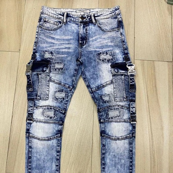 NWOT REELISTIK NYC- CARGO JEANS-BLUE - Picture 12 of 14